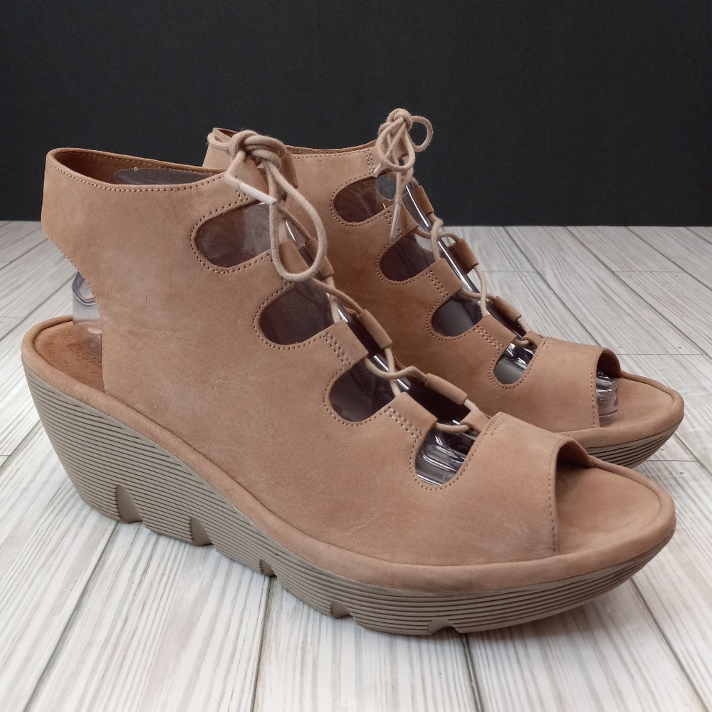 Clarks Artisan Clarene Grace Ghillie Gladiator Wedge Sandals